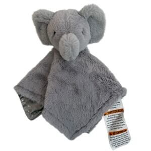 Parents Choice Grey Elephant Lovey Satin Polka Dot Security Blanket Plush Baby
